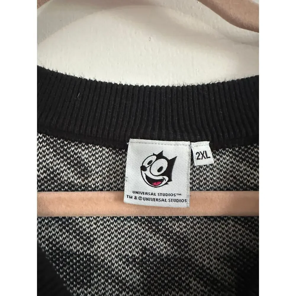 UNIVRS Felix The Cat Black White Houndstooth Vest Universal Orlando - Sz 2X - Picture 4 of 6